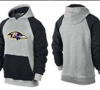 Baltimore Ravens Logo Pullover Hoodie Grey & Black