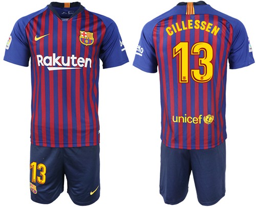Barcelona #13 Cillessen Home Soccer Club Jersey