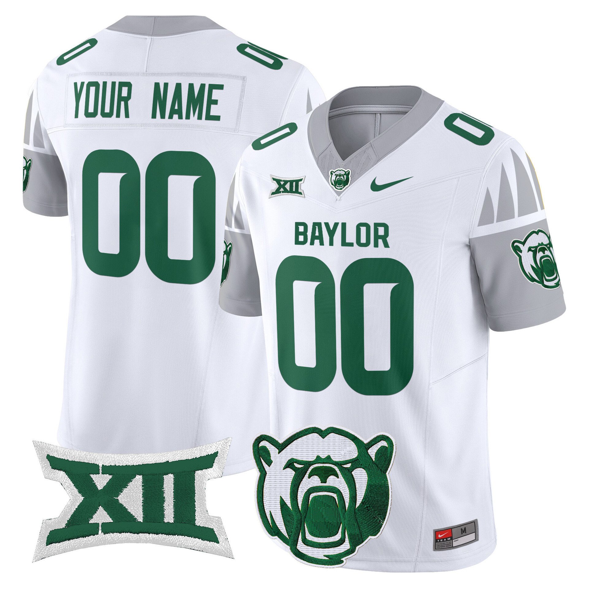 Baylor Bears 2025 Vapor Limited Custom Jersey V2 white