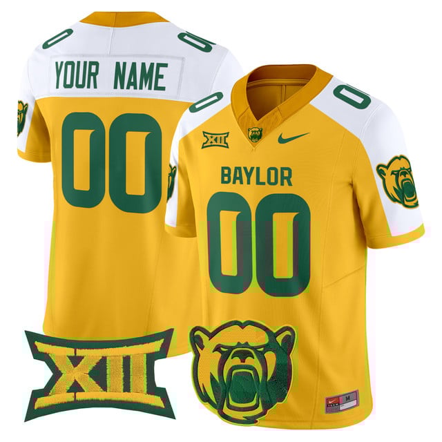 Baylor Bears 2025 Vapor Limited Custom Jersey V2 yellow white