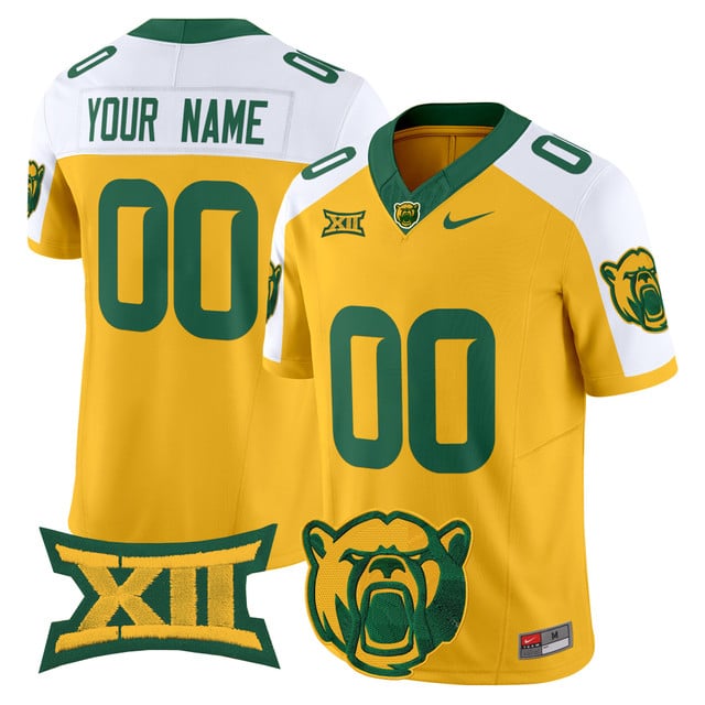 Baylor Bears 2025 Vapor Limited Custom Jersey yellow white