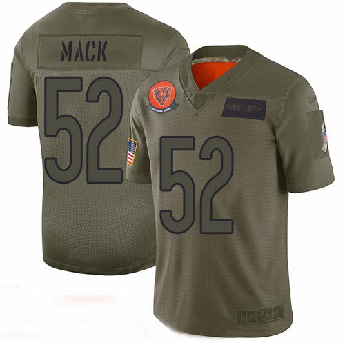 Bears #52 Khalil Mack Camo Youth Stitched Football Limited 2019 Salute to Service Jersey