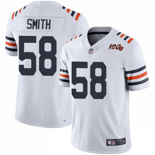 Bears #58 Roquan Smith White Alternate Men's Stitched Football Vapor Untouchable Limited 100th Season Jersey