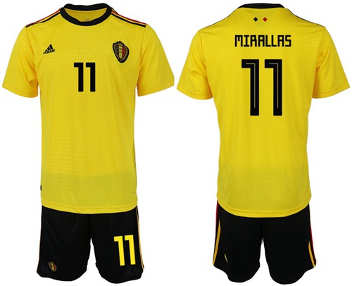 Belgium #11 Mirallas Away Soccer Country Jersey