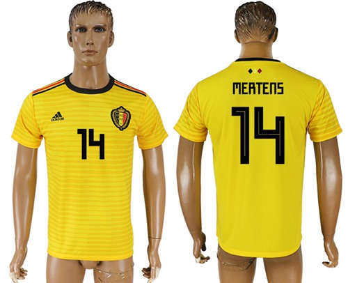 Belgium #14 Mertens Away Soccer Country Jersey