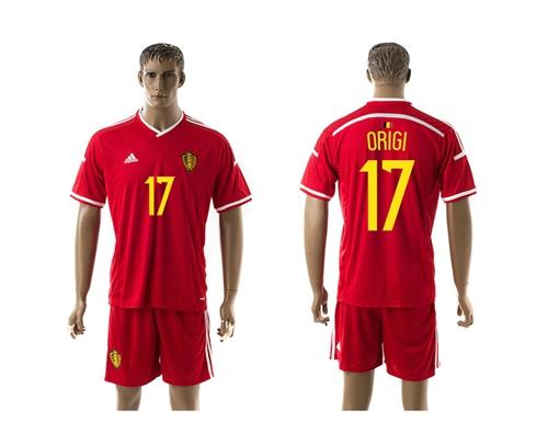 Belgium #17 Origi Red Home Soccer Club Jersey