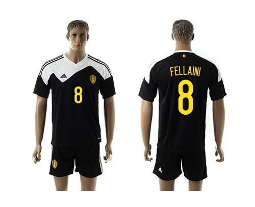 Belgium #8 Fellaini Black Away Soccer Club Jersey