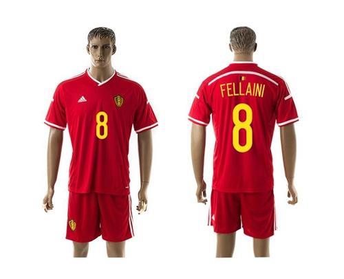 Belgium #8 Fellaini Red Home Soccer Club Jersey