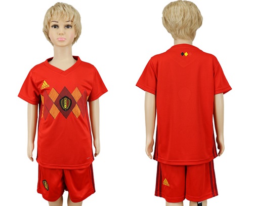 Belgium Blank Red Home Kid Soccer Country Jersey