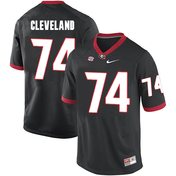 Ben Cleveland Georgia Bulldogs Men's Jersey - #74 NCAA Black Limited Home