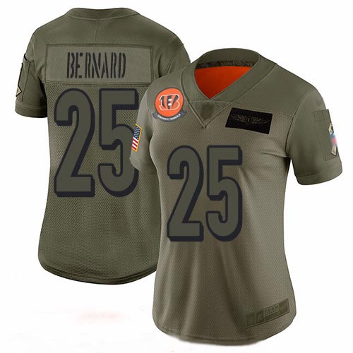 Bengals #25 Giovani Bernard Camo Women's Stitched Football Limited 2019 Salute to Service Jersey