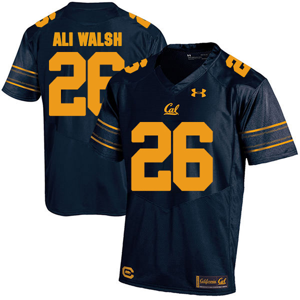 Biaggio Ali Walsh California Golden Bears Men's Jersey - #26 NCAA Navy Blue Stitched Authentic