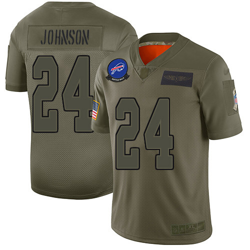Bills #24 Taron Johnson Camo Men's Stitched Football Limited 2019 Salute To Service Jersey