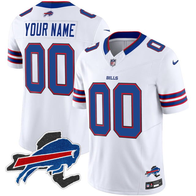 Bills New York Patch Vapor Limited Custom Jersey white