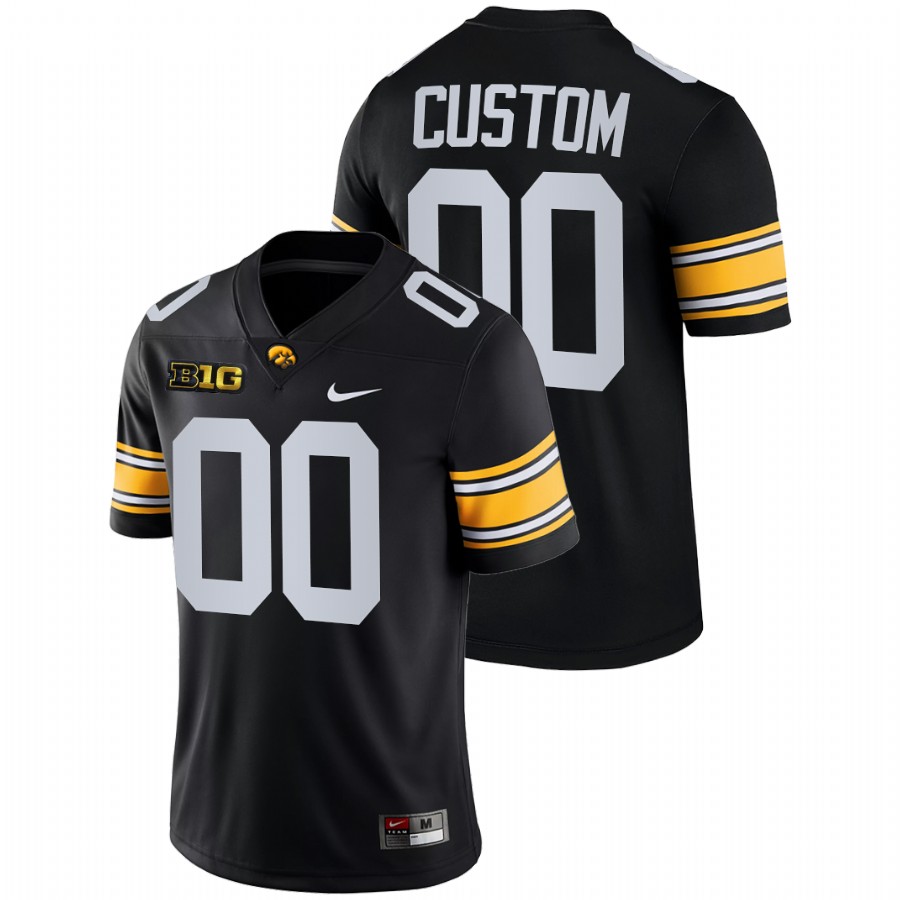 Black Men Iowa Hawkeyes Custom College Football Game Jersey