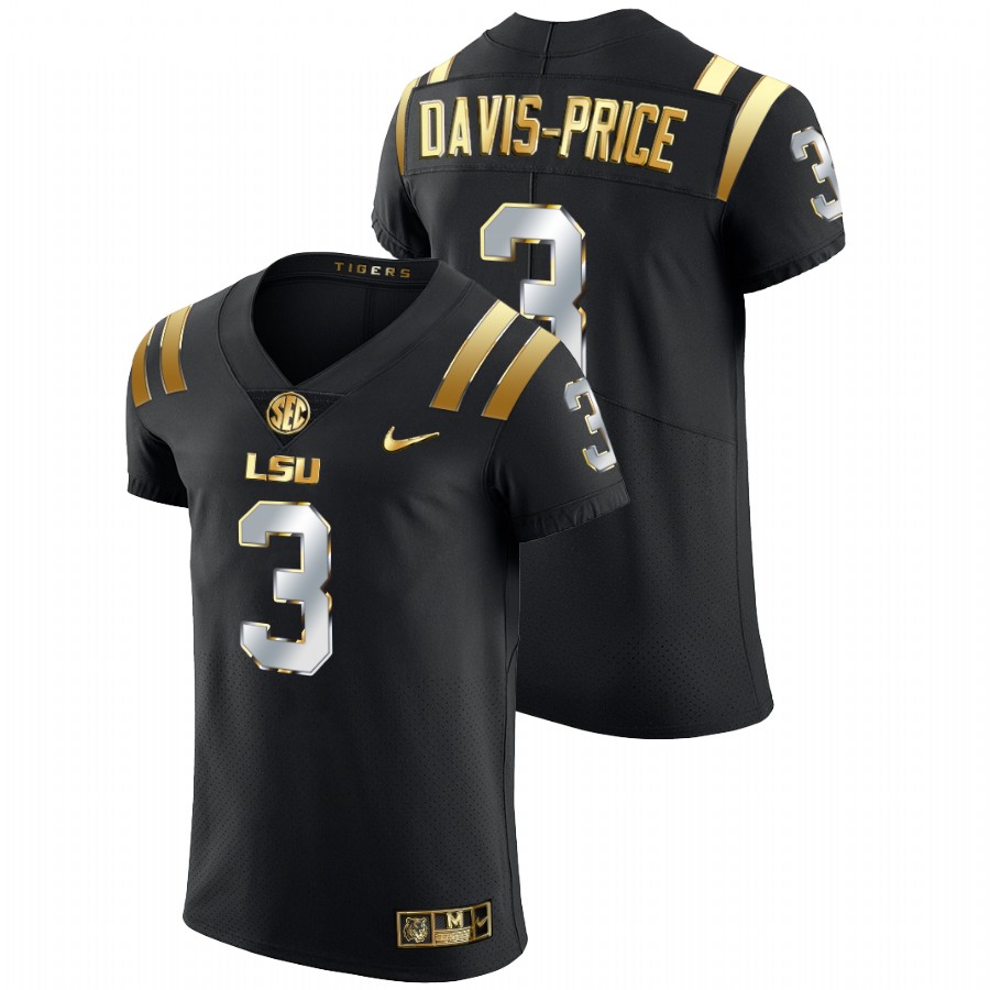 Black Men LSU Tigers Tyrion Davis-Price Golden Edition Elite Football Jersey