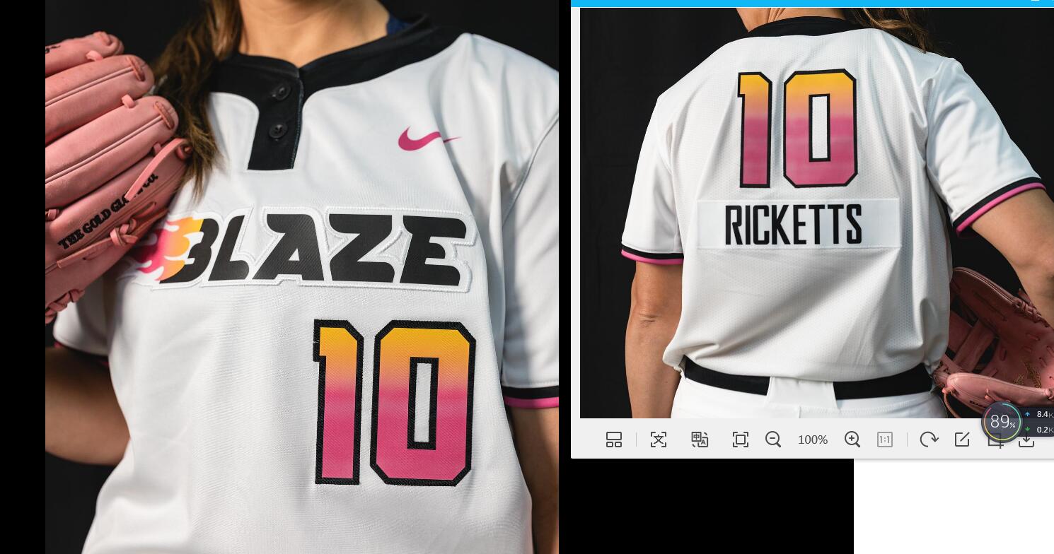 Blaze White softball Jerseys