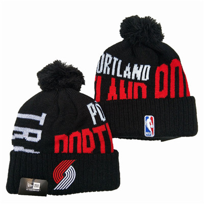 Blazers Team Logo Black Pom Knit Hat YD