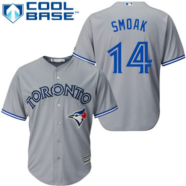 Blue Jays #14 Justin Smoak Grey Cool Base Stitched Youth MLB Jersey