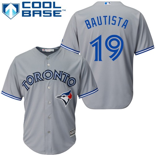 Blue Jays #19 Jose Bautista Grey Cool Base Stitched Youth MLB Jersey