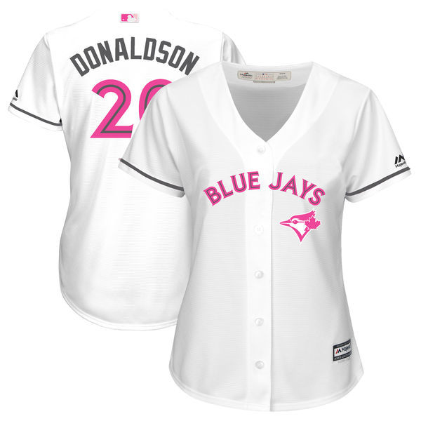 Blue Jays 20 Josh Donaldson White Women Mother's Day Cool Base Jersey