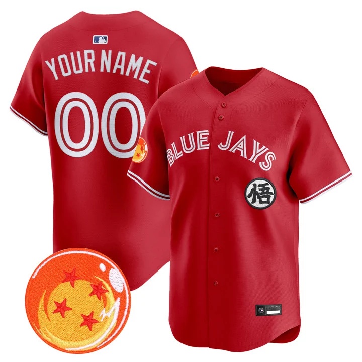 Blue Jays x Dragon Ball Vapor Premier Limited Custom Jersey RED