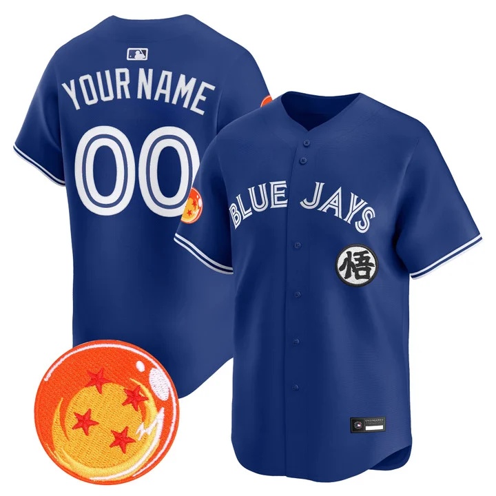 Blue Jays x Dragon Ball Vapor Premier Limited Custom Jersey ROYAL
