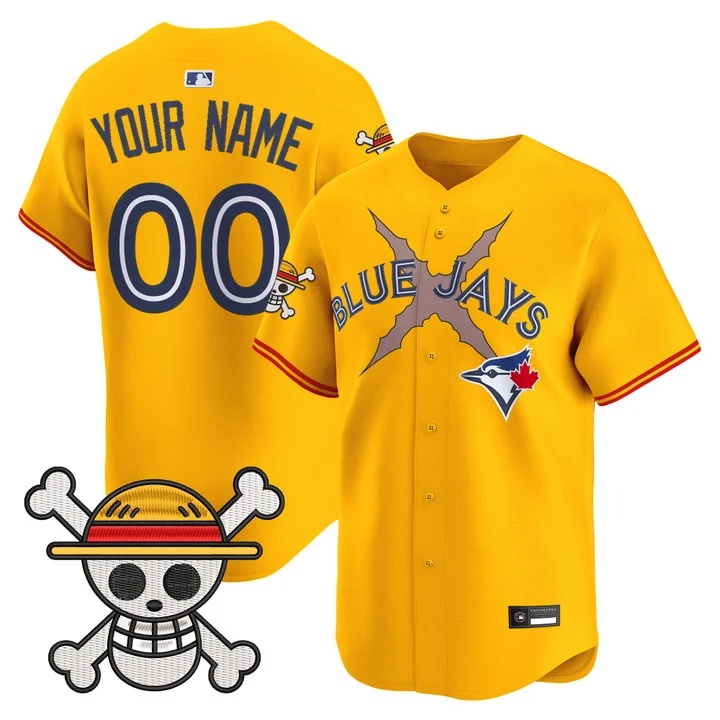 Blue Jays x One Piece Vapor Premier Limited Custom Jersey GOLD
