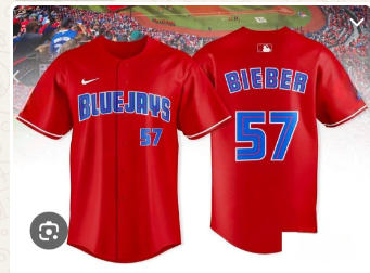 Blue jays red baseball jersey