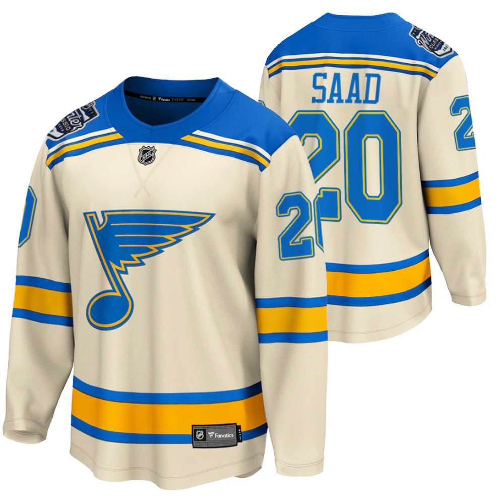 Blues #20 Brandon Saad Cream 2022 Winter Classic Jersey