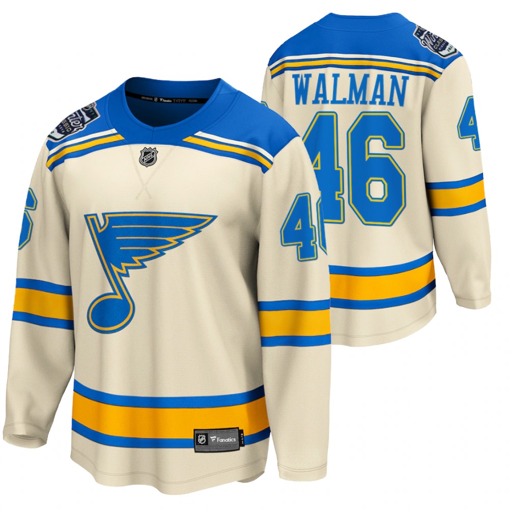 Blues #46 Jake Walman Cream 2022 Winter Classic Jersey