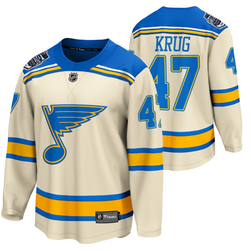Blues #47 Torey Krug Cream 2022 Winter Classic Jersey