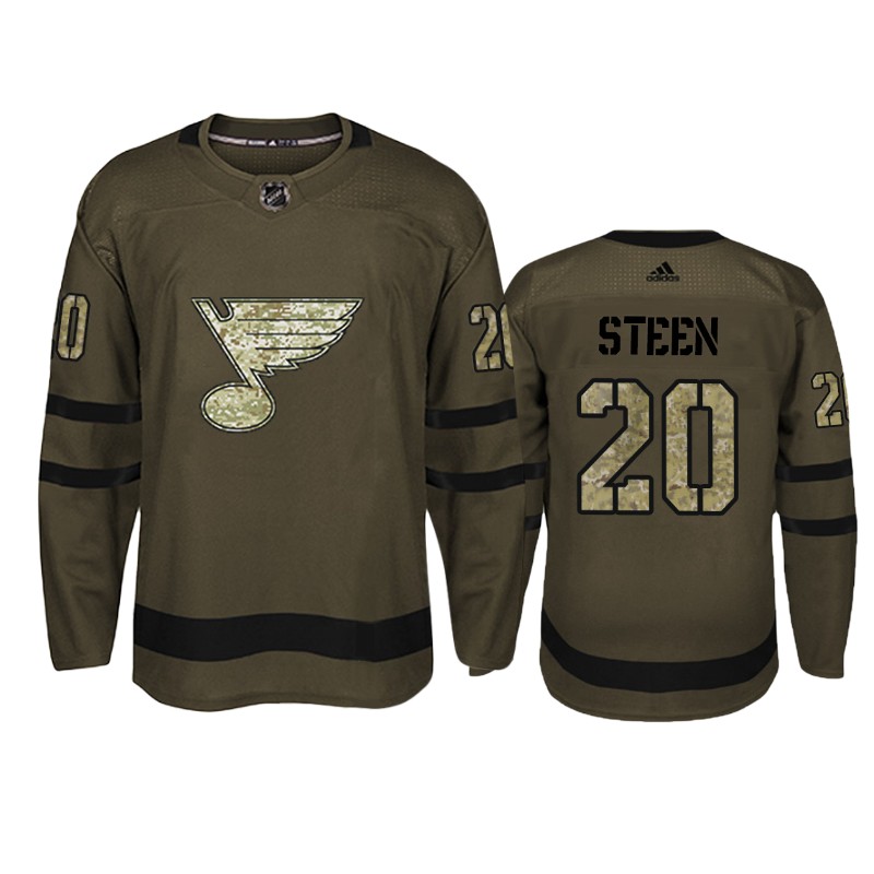 Blues Alexander Steen Camo Military Jersey