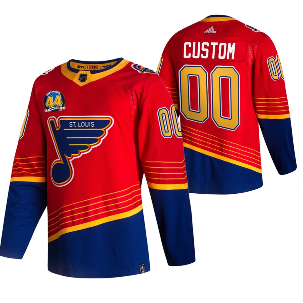 Blues Custom 44 Chris Pronger Patch Red Reverse Retro Jersey