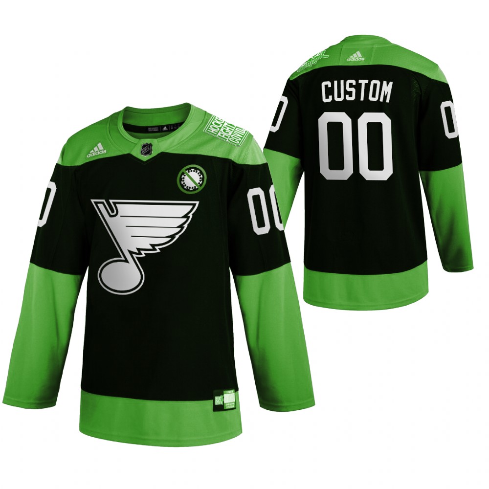 Blues Hockey Fight nCoV Custom Green Jersey