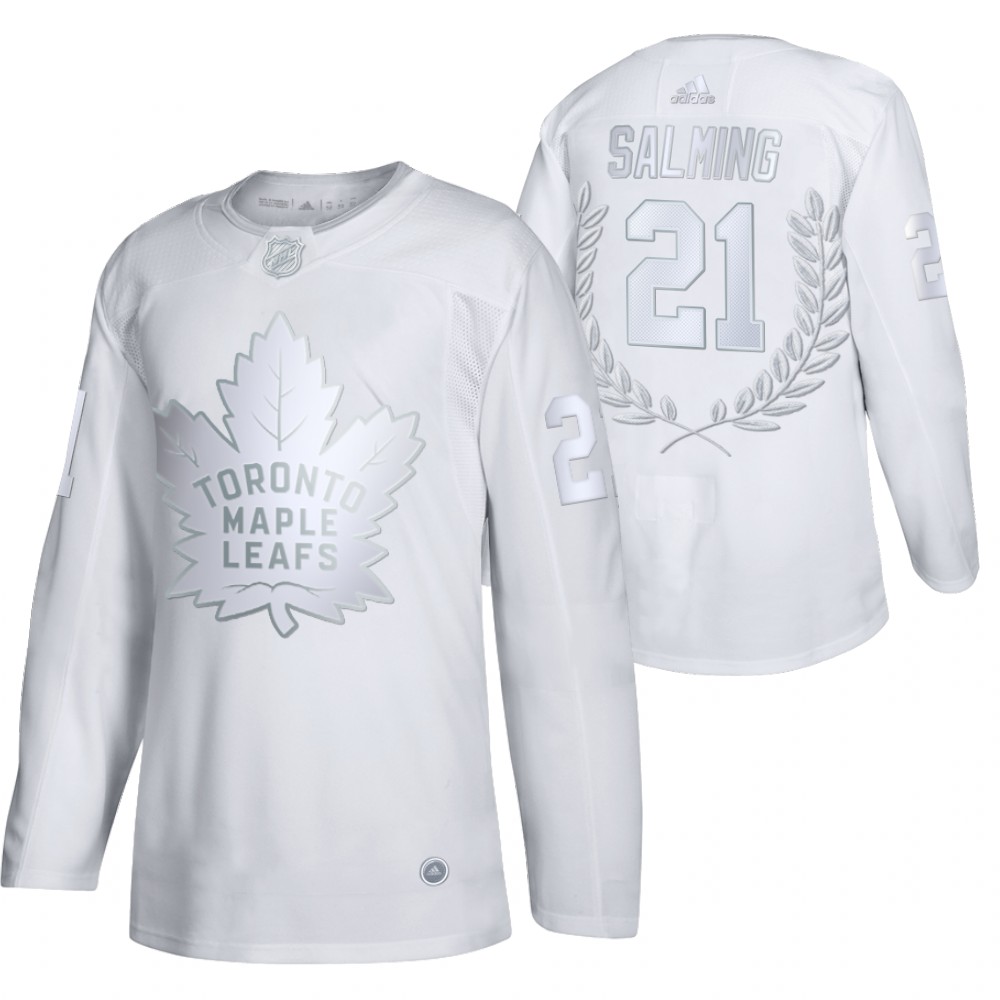 Borje Salming Retired numbers White Maple Leafs #21 Jersey