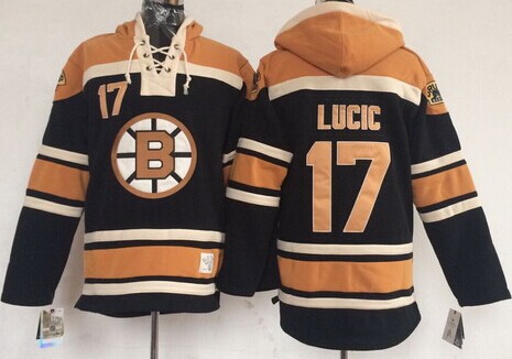 Boston Bruins #17 Milan Lucic Black Old Time Hockey hoodies Stitched