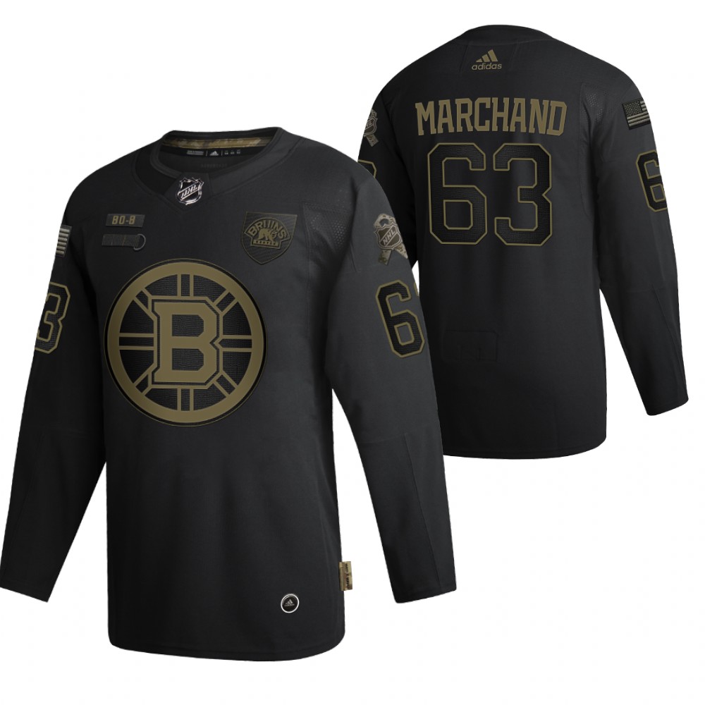 Boston Bruins Brad Marchand Black 2020 Veterans Day Authentic Jersey