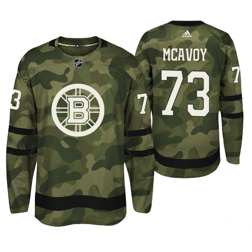 Boston Bruins Charlie McAvoy Camo Armed Special Forces Player Jersey Stitched