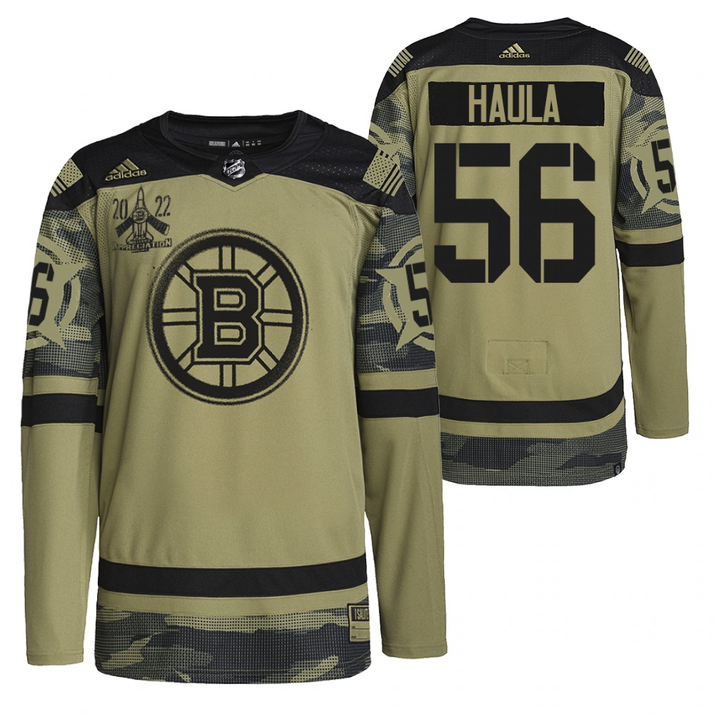 Boston Bruins Erik Haula Camo 2022 Military Appreciation Night Primegreen Authentic Jersey Stitched