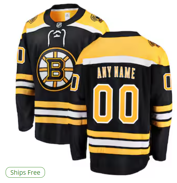 Boston Bruins Fanatics Home Breakaway Custom Jersey - Black