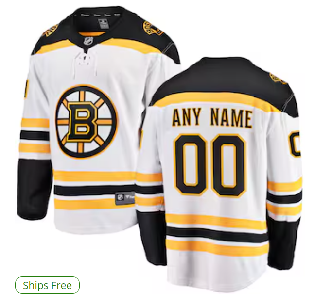 Boston Bruins Fanatics Home Breakaway Custom Jersey - White