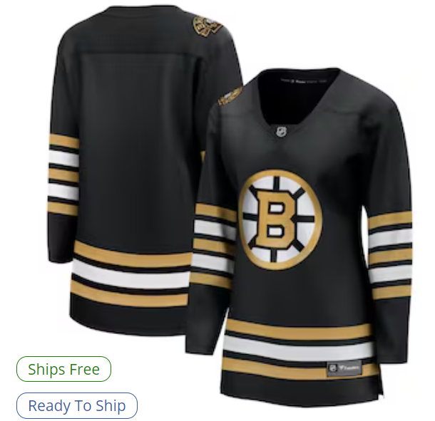 Boston Bruins Fanatics Women's 100th Anniversary Premier Breakaway Jersey - Black