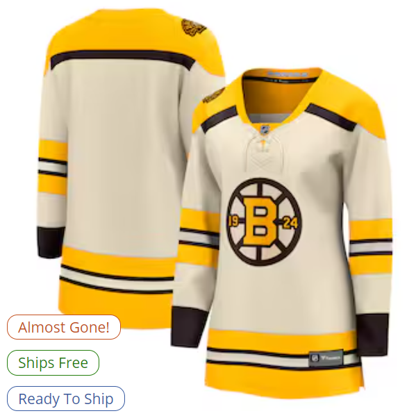 Boston Bruins Fanatics Women's 100th Anniversary Premier Breakaway Jersey - Cream