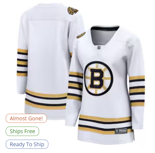 Boston Bruins Fanatics Women's 100th Anniversary Premier Breakaway Jersey - White