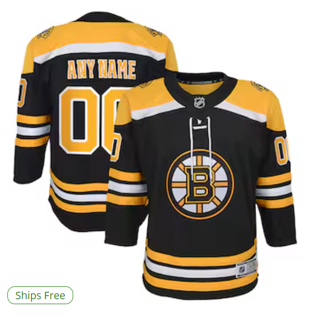Boston Bruins Youth Home Custom Premier Jersey - Black