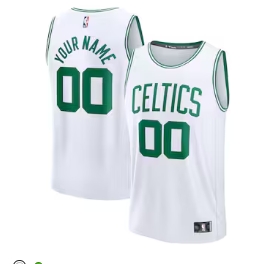 Boston Celtics Fanatics Fast Break Custom Jersey - Association Edition - White