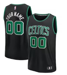 Boston Celtics Fanatics Youth Custom Fast Break Jersey - Black - Statement Edition