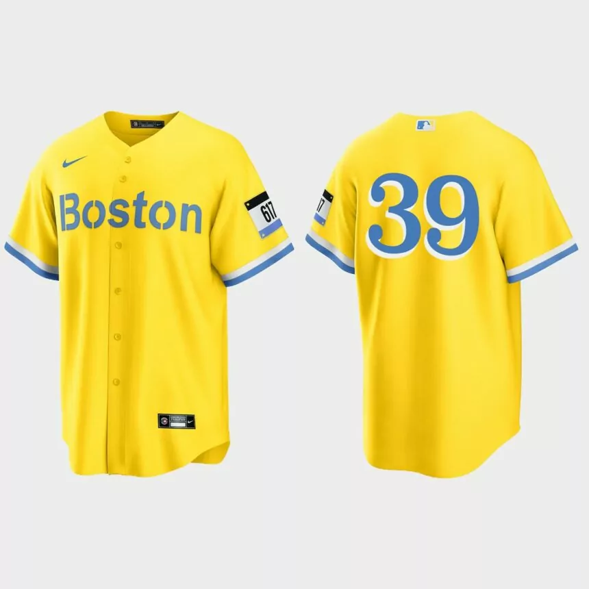 Boston Red Sox #39 Christian Arroyo 2021 City Connect Replica Jersey – Gold Light Blue
