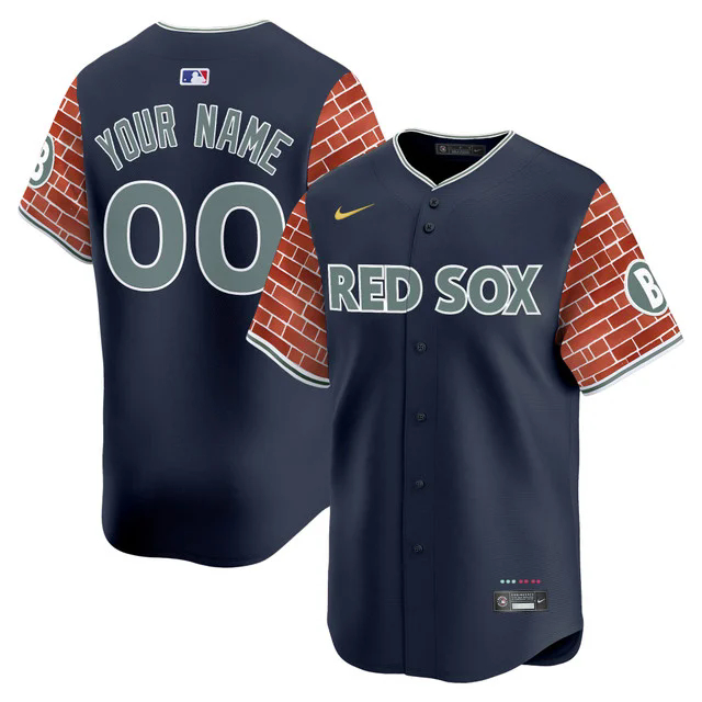Boston Red Sox 2025 Fenway Red Brick Style Vapor Premier Limited Custom Jersey NAVY.webp